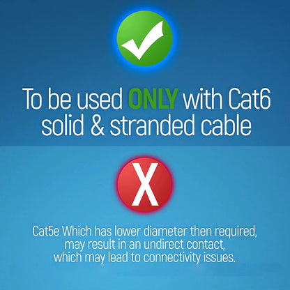 50PCS RJ45 Cat6 Pass through Connectors, Assorted Colors EZ to Crimp Modular Plug for Solid or Stranded UTP Network Cable